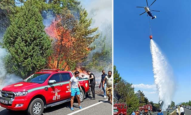 Ulada orman yangını; 2 ev tahliye edildi