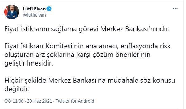 Bakan Elvan: Merkez Bankasına müdahale söz konusu değil