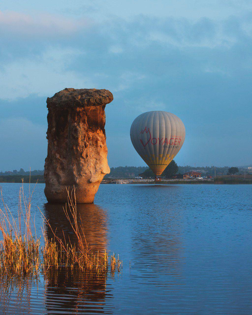 The first hot air balloon took off in Emre Lake in Afyonkarahisar City