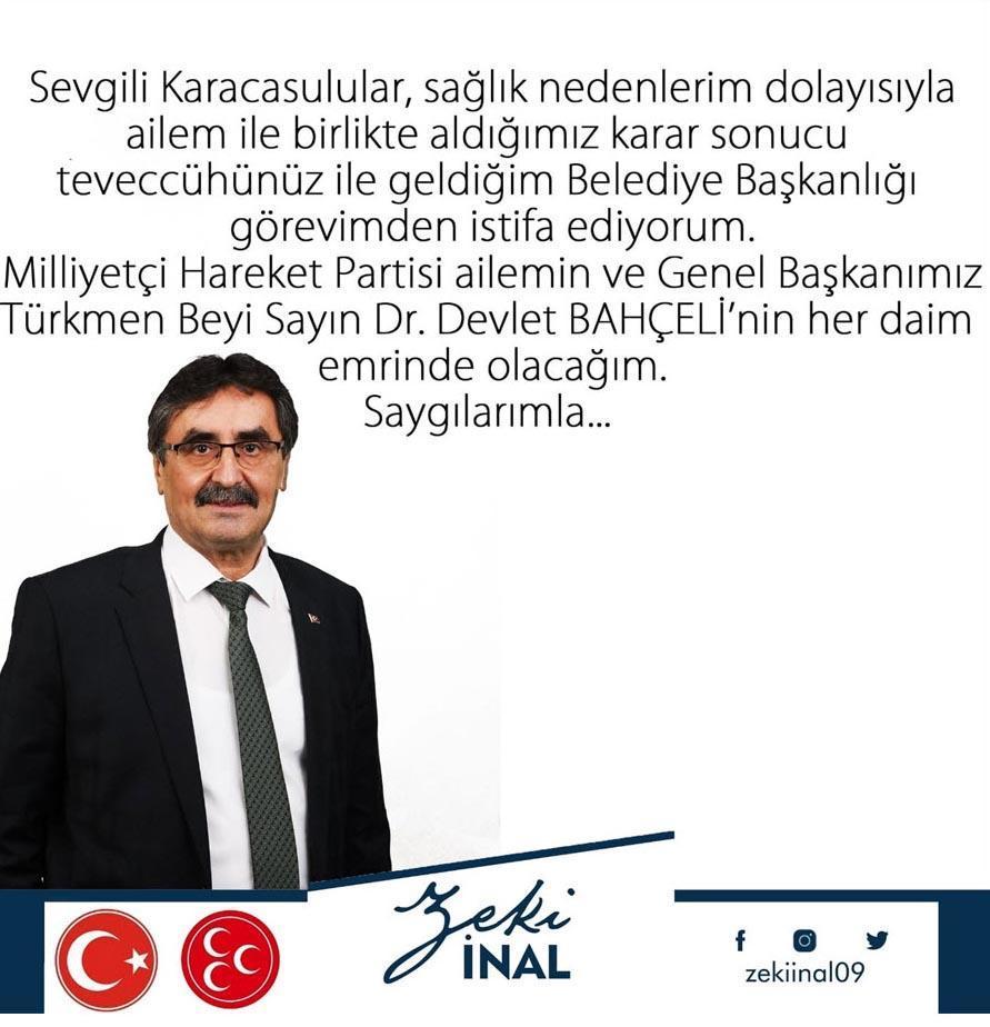 Karacasu Belediye Başkanı, görevi bıraktı