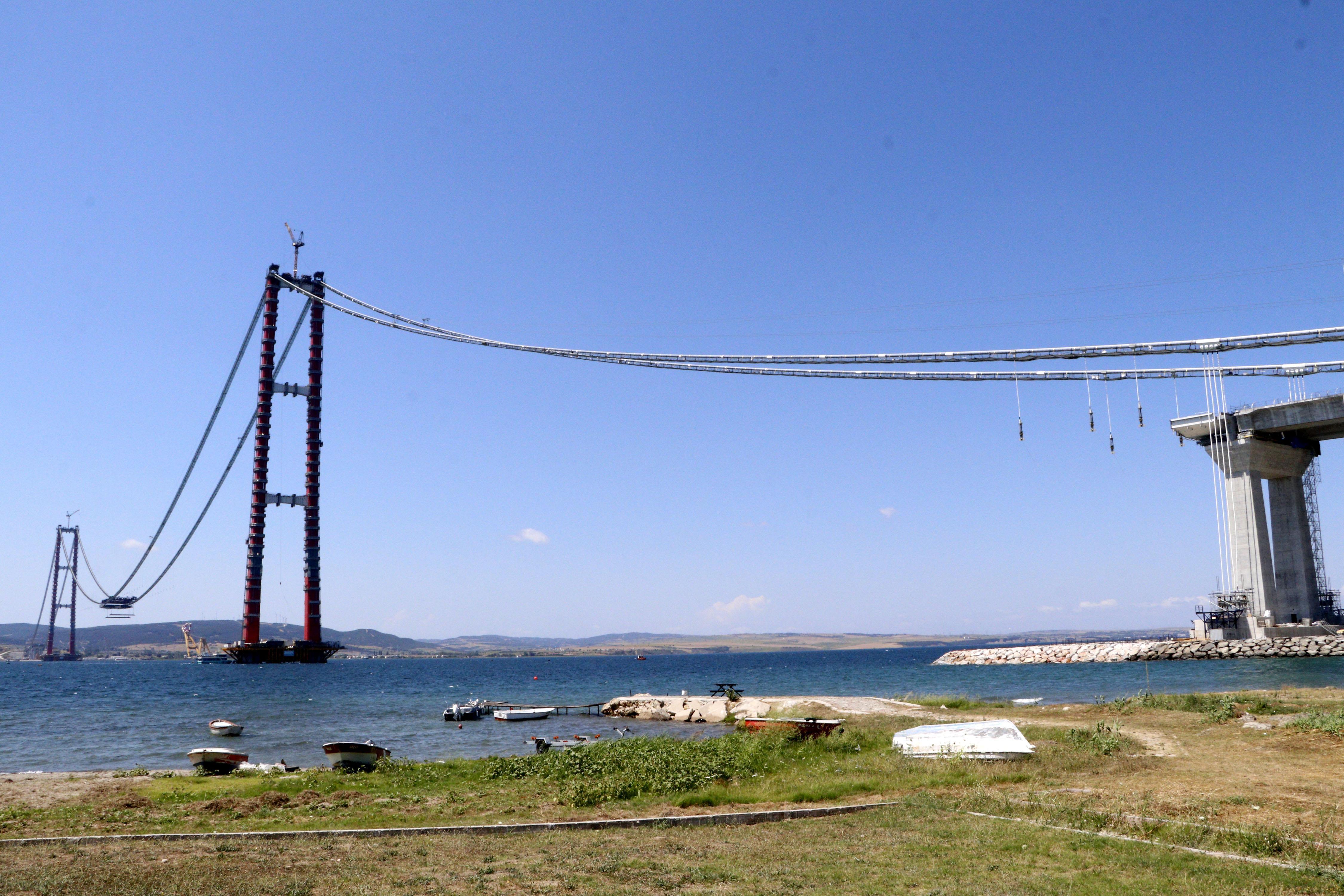 1915 Çanakkale Köprüsünde ilk mega tabliye blok montajı yapıldı