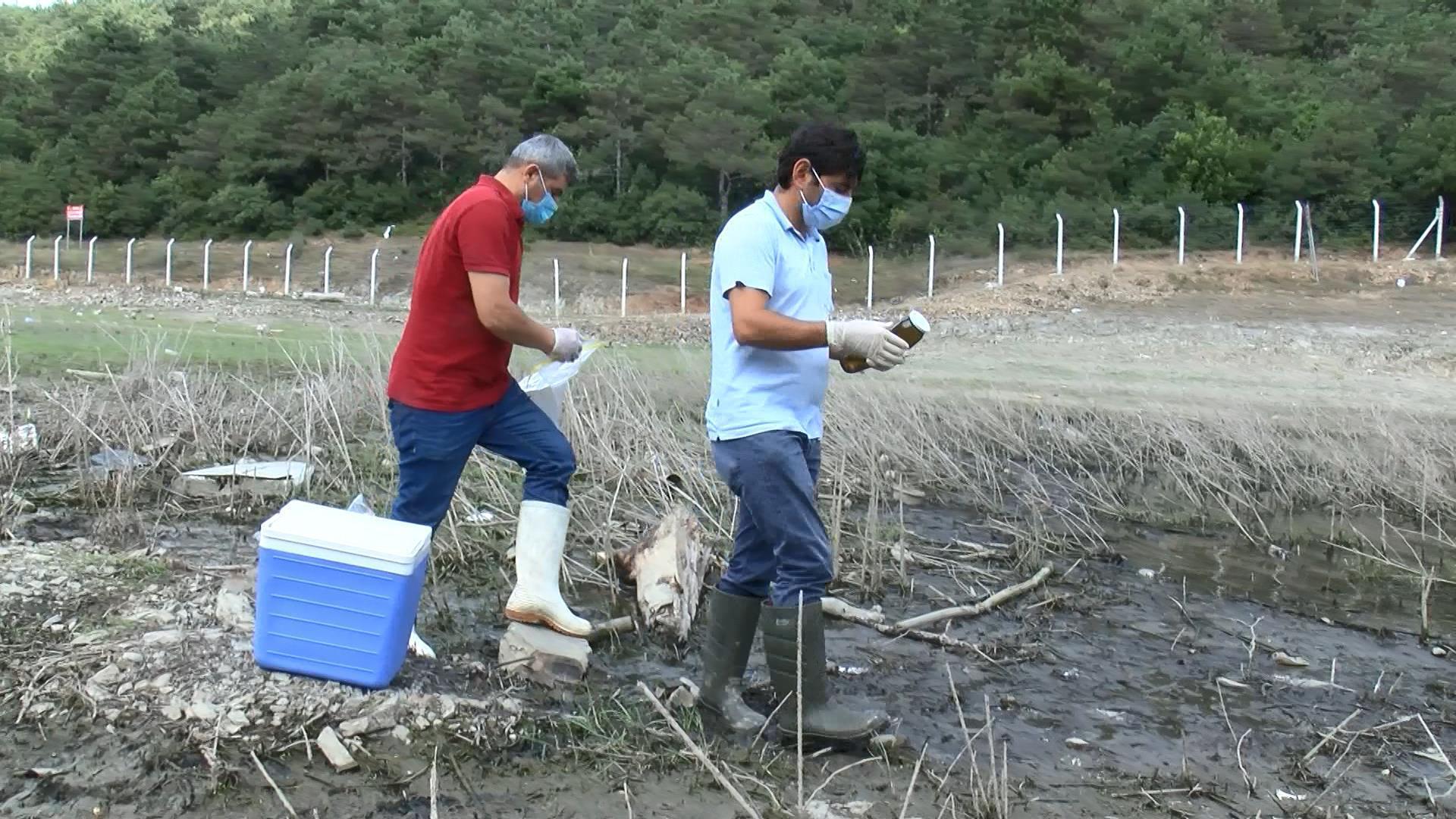 Alibeyköy Barajında balık ölümleri sonrası yetkiler sudan numune aldı