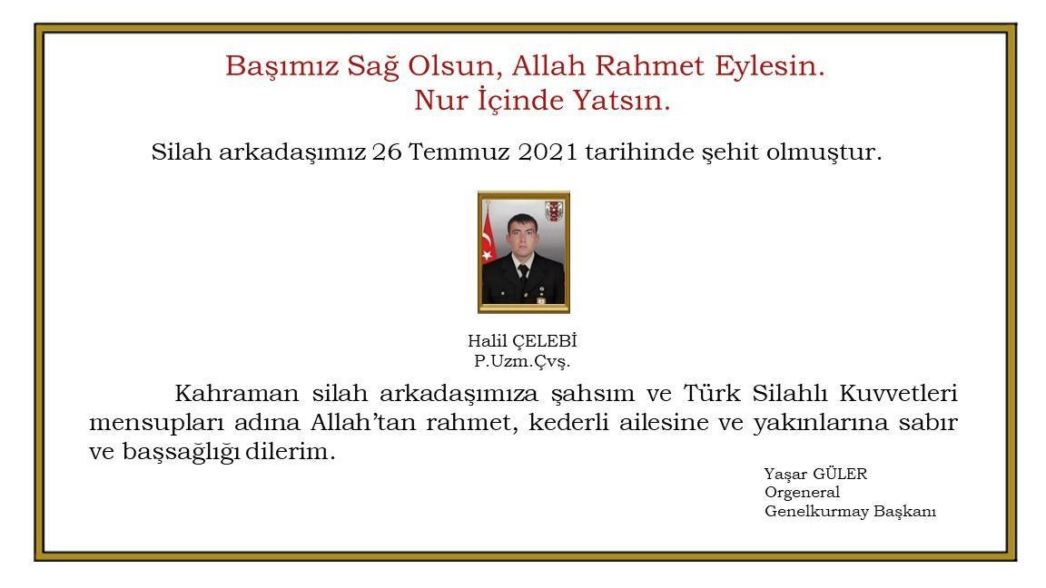 Pençe Harekatı bölgesinde taciz ateşi açıldı: 1 asker şehit