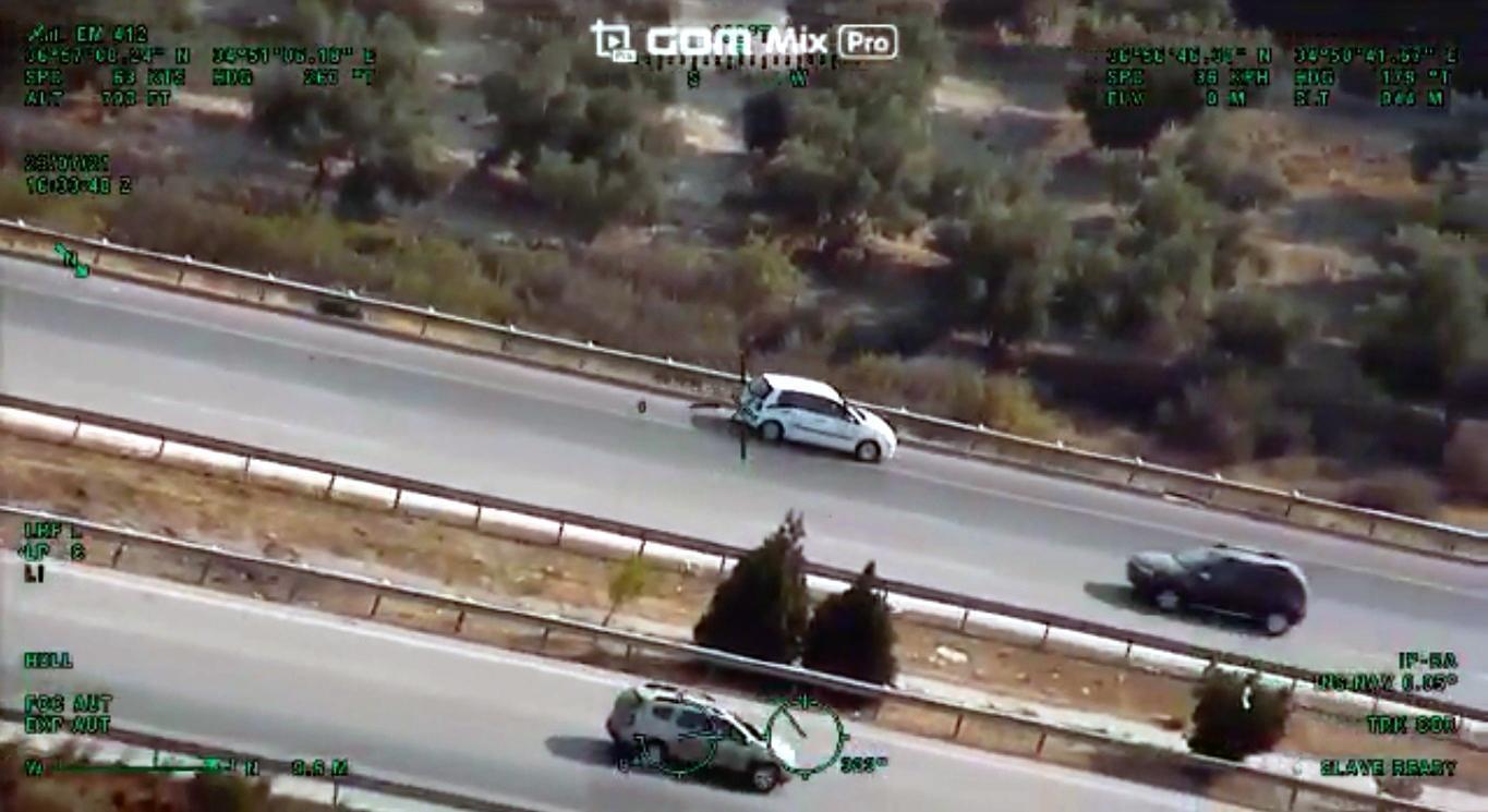 Otoyolda ters yöndeki araçlar, polis helikopteriyle tespit edildi