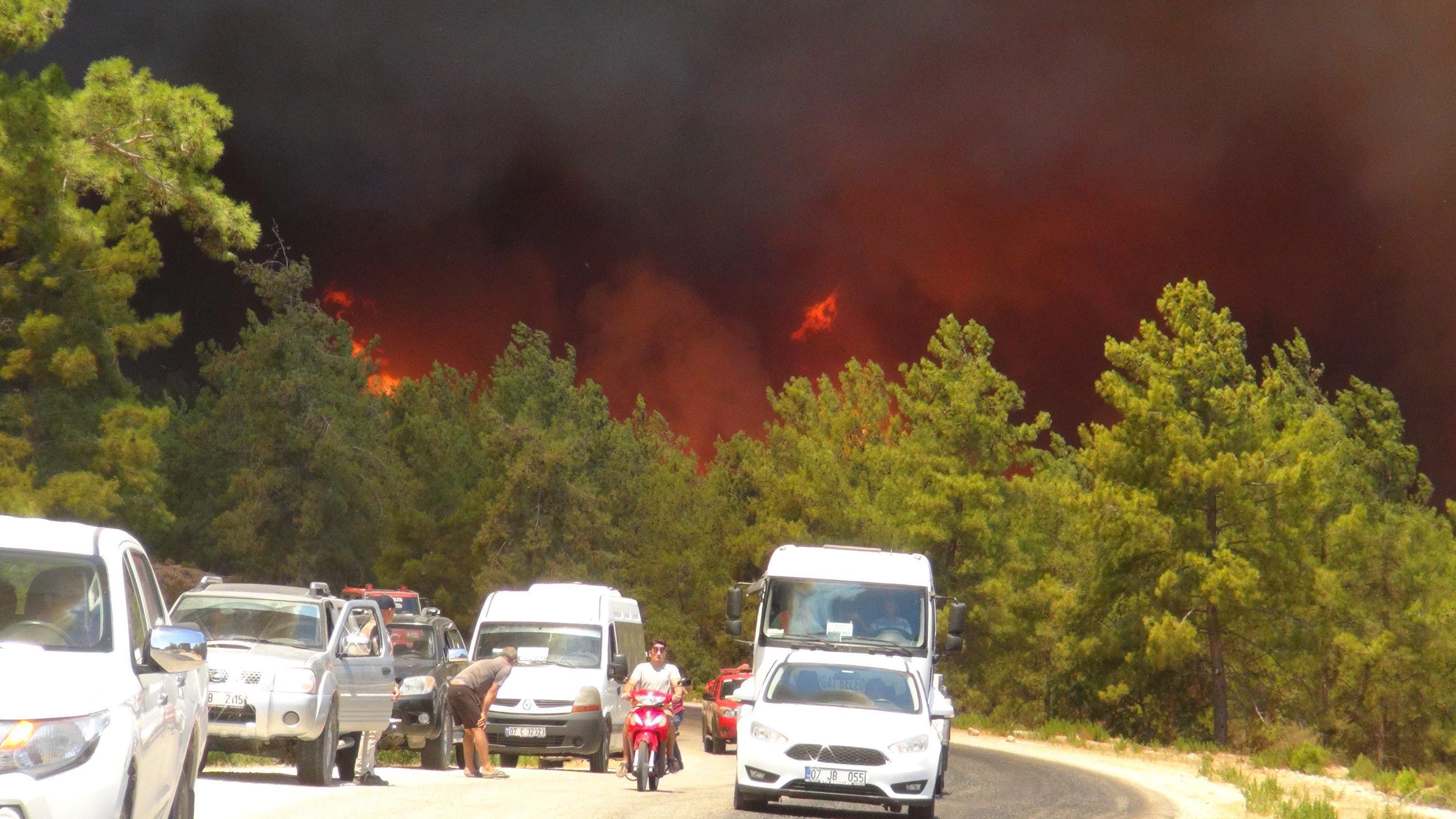 Wildfire at four different points in Manavgat