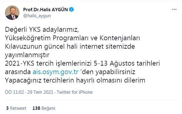 Yükseköğretim Programları ve Kontenjanları Kılavuzu yayımlandı
