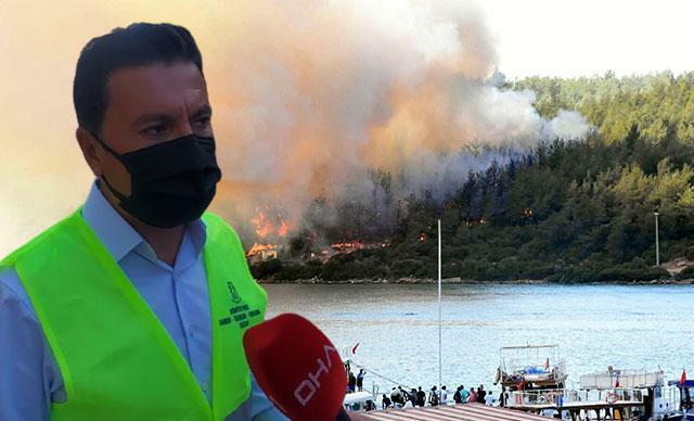 Milasta orman yangını; alevler iki otelin bahçesine kadar dayandı