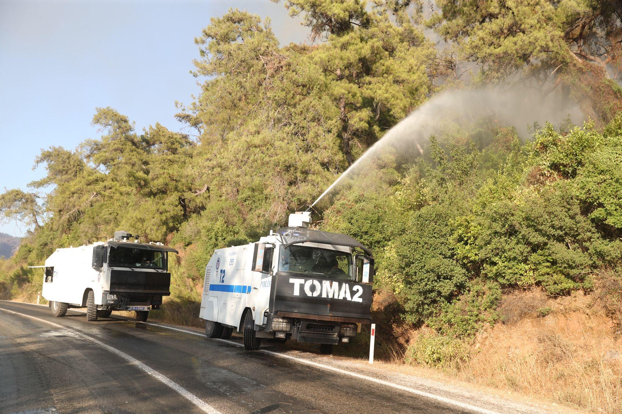 Orman yangınlarına TOMA ile müdahale