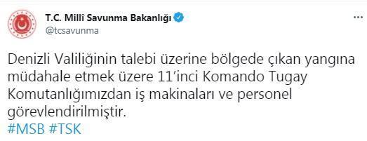 Denizlideki yangına 11inci Komando Tugayı müdahale edecek