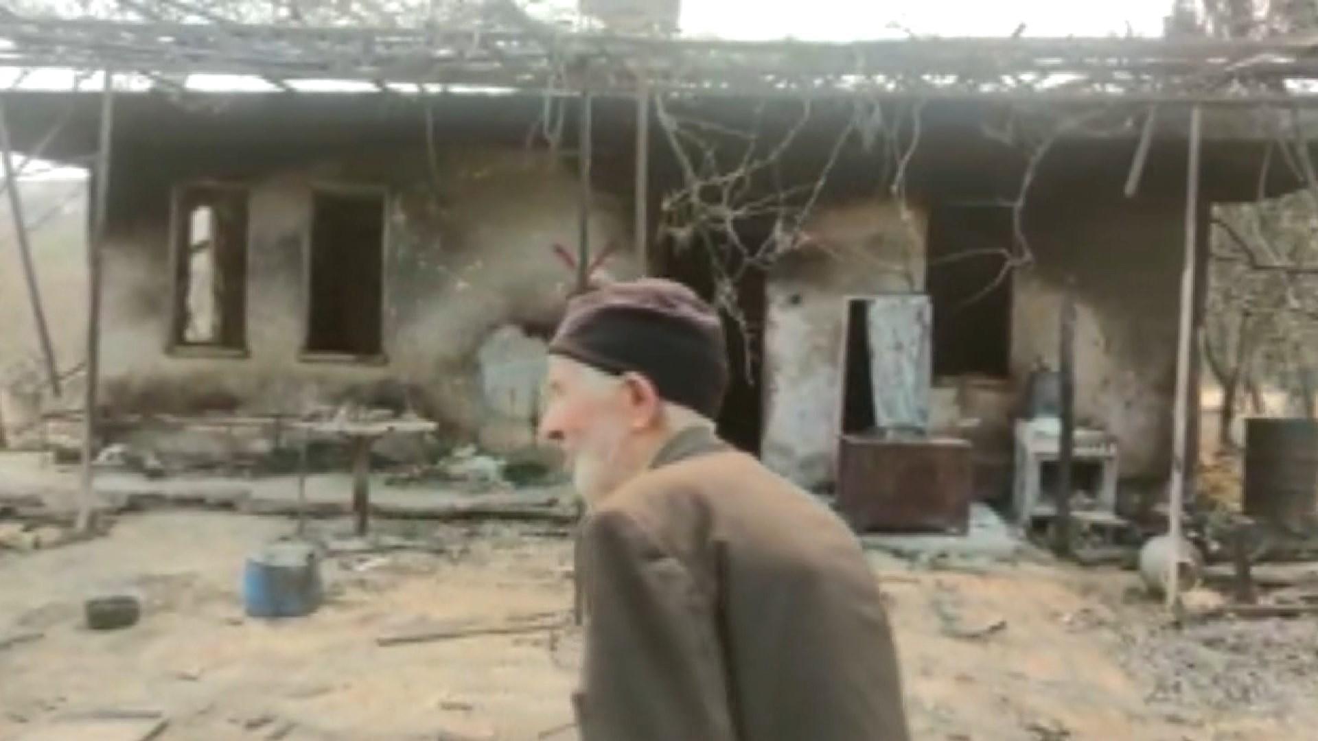 93 years old wildfire victim offered watermelons to the forest workers