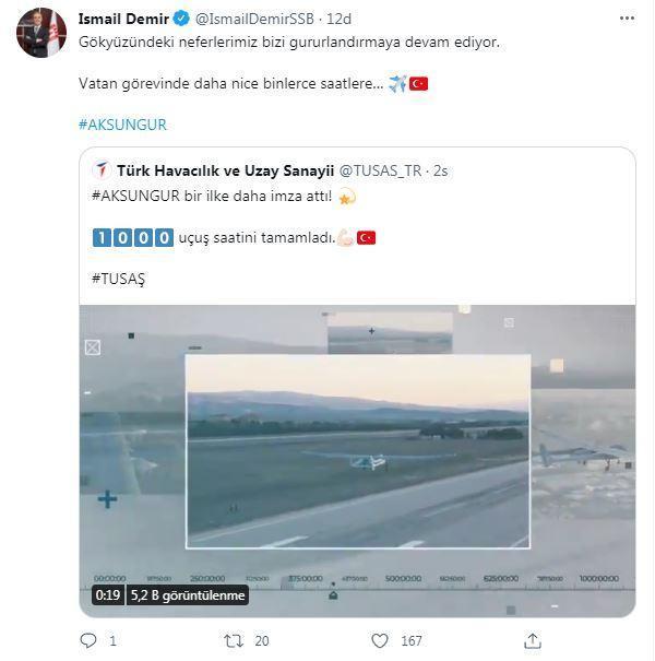 Aksungur 1000 uçuş saatine ulaştı