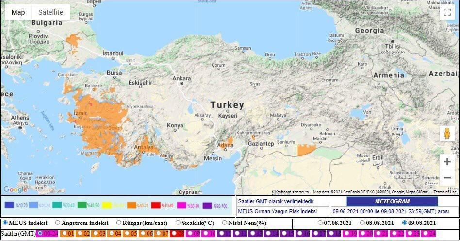 Ege ve Antalya, yangın riskinde turuncu kategoride