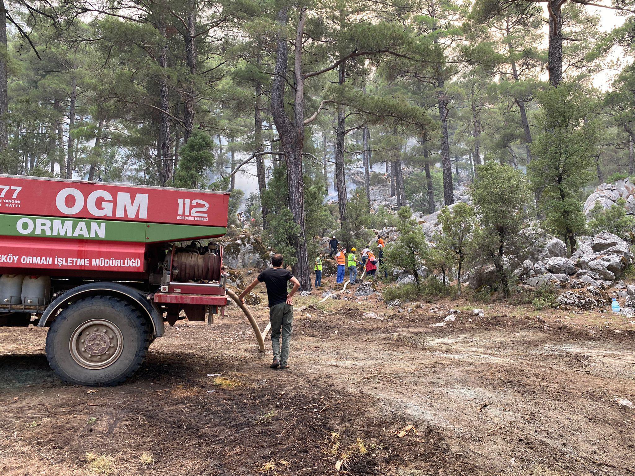 Sütçüler orman yangını, büyük ölçüde kontrol altında