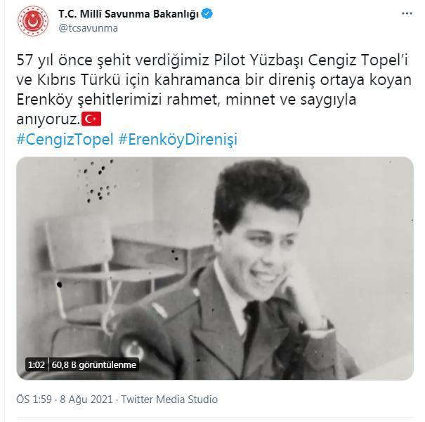 MSB, Şehit Pilot Yüzbaşı Cengiz Topel ve Erenköy şehitlerini andı