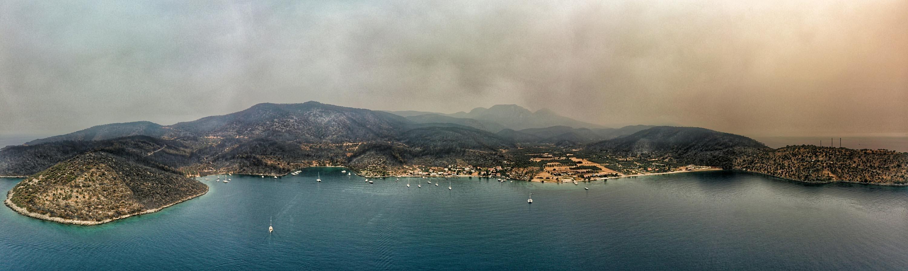 Damage caused by wildfire in Bodrum and Milas were viewed from the air