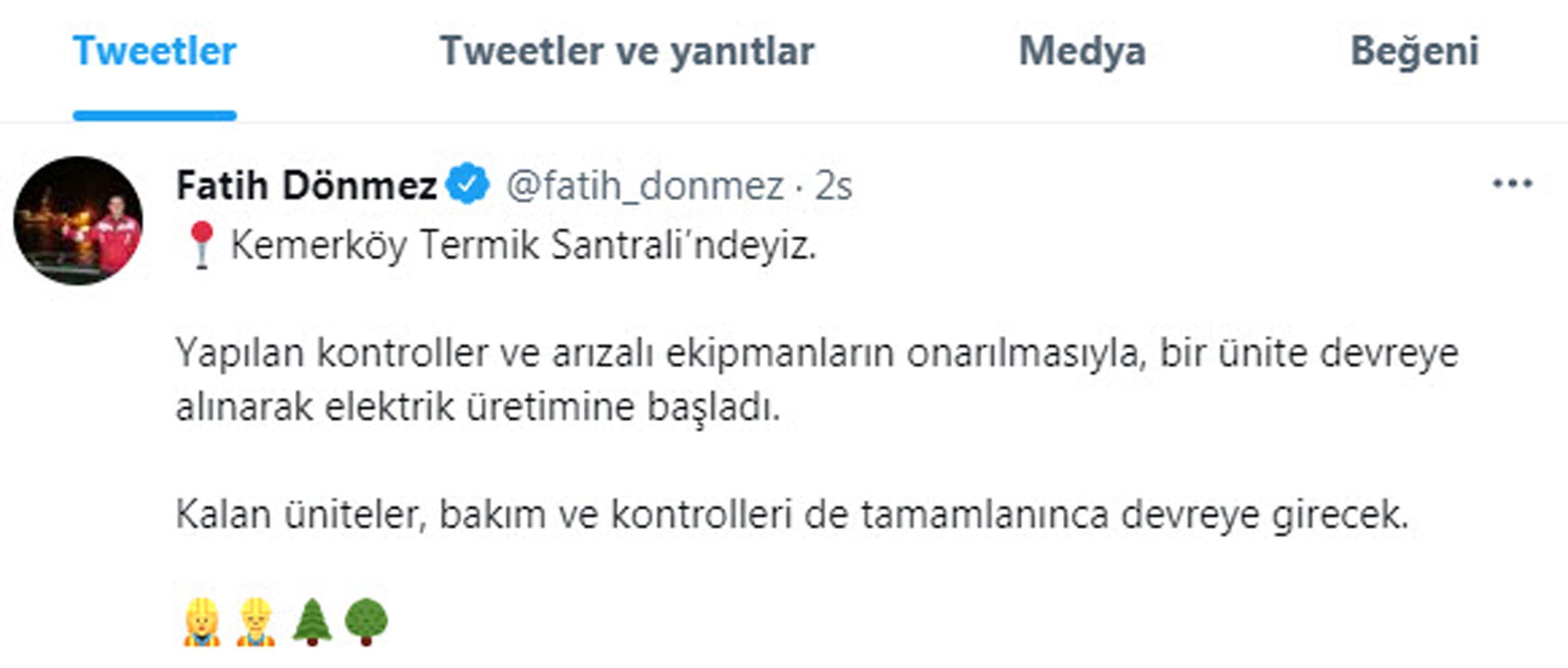 Milas yangınında büyük tehlike atlatan Kemerköy Termik Santralinde bir ünite tekrar devrede