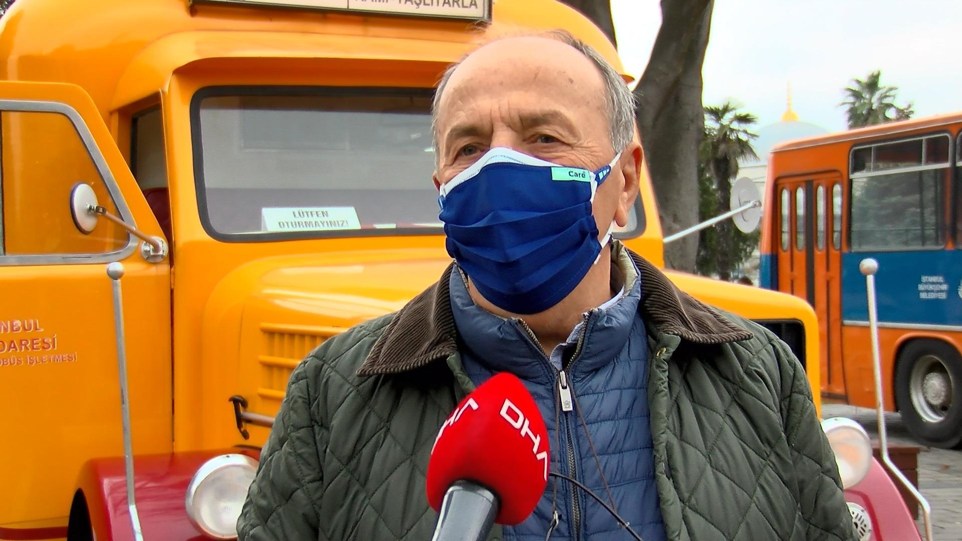 Sultanahmette kamyondan dönüştürülen nostaljik otobüse ilgi