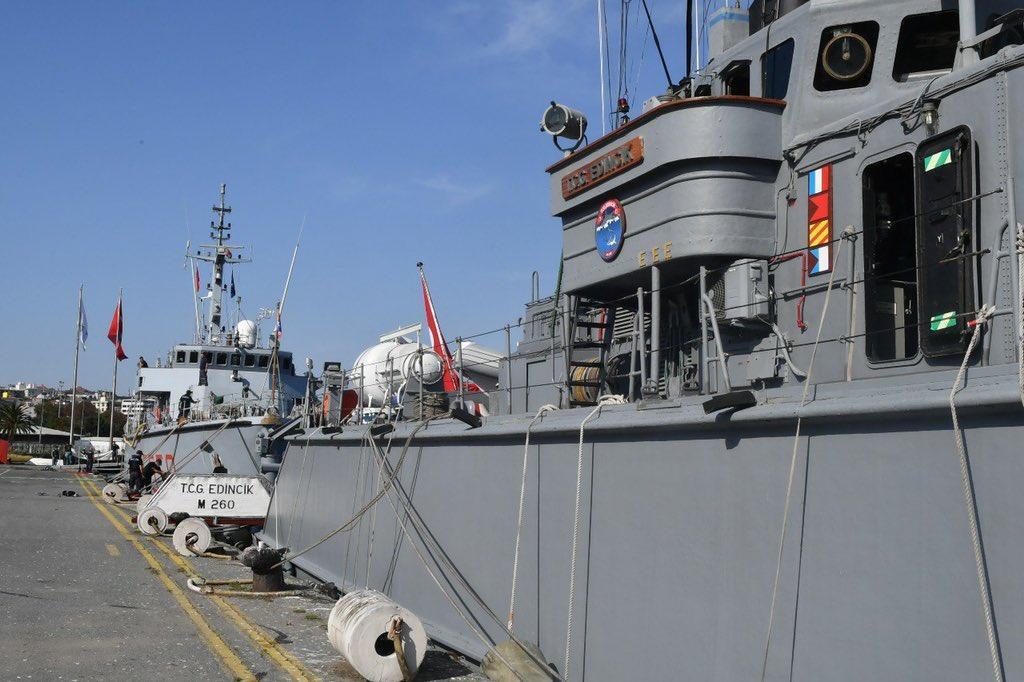 Türk, İspanyol ve İtalyan mayın avlama gemileri İstanbulda