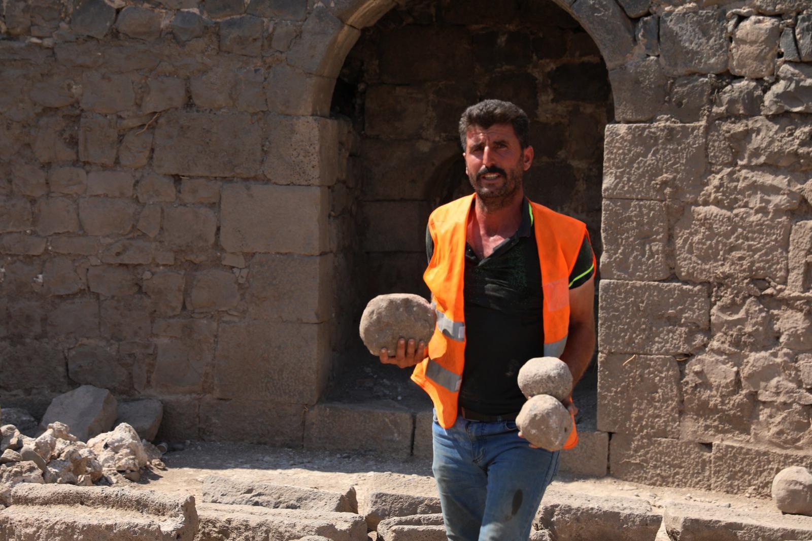 Diyarbakır Kalesinde mancınık ayakları bulundu