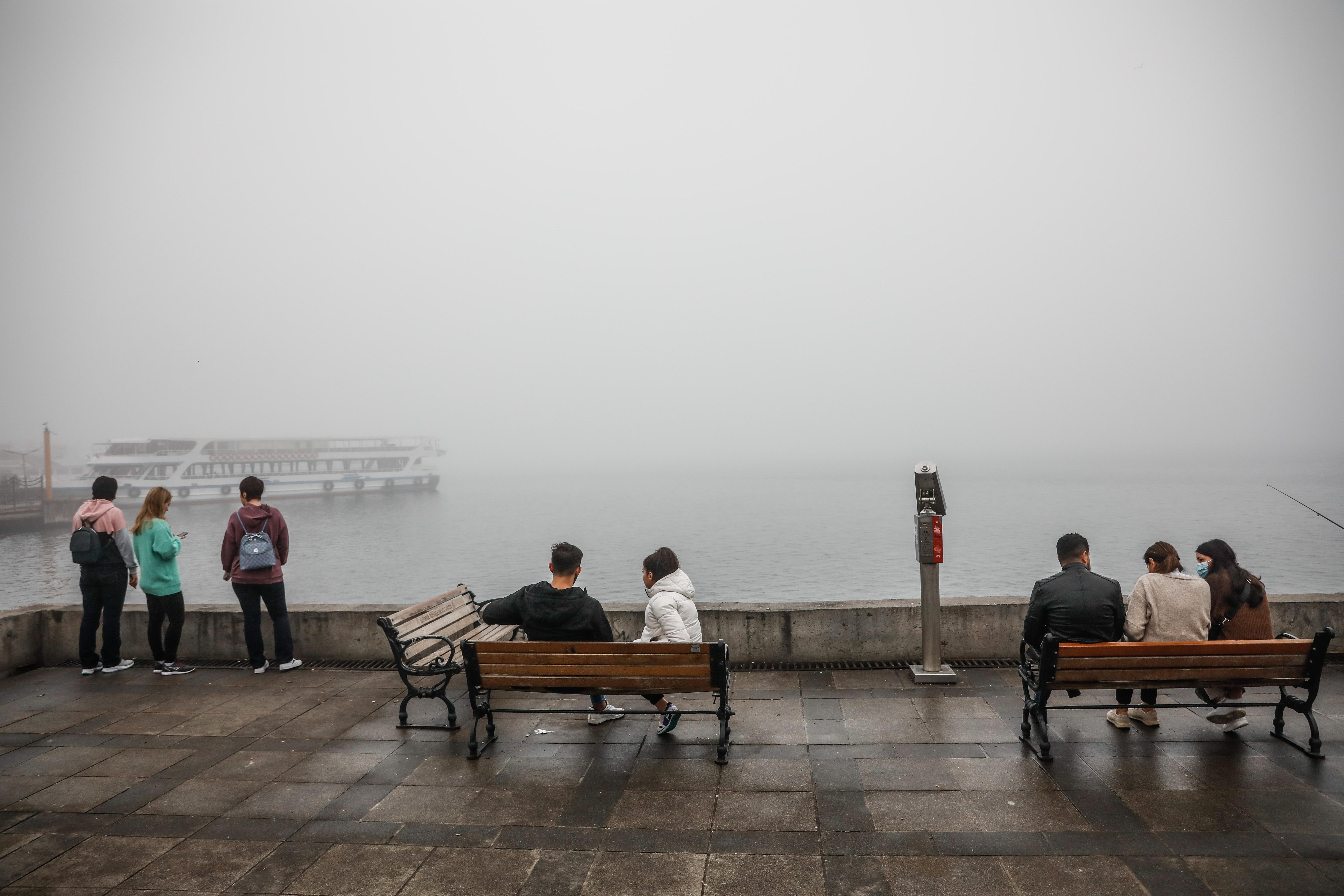 Istanbul under the heavy fog