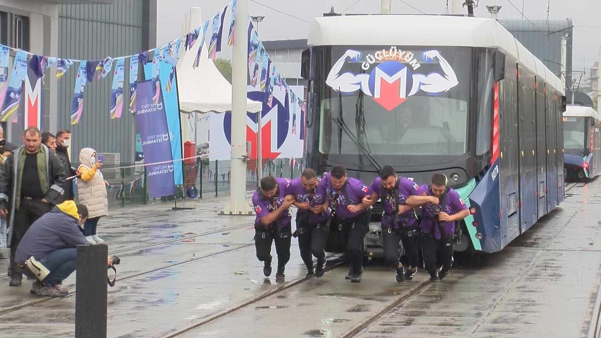 Metro İstanbul Strongman Challenge Tren Çekme Yarışması yapıldı