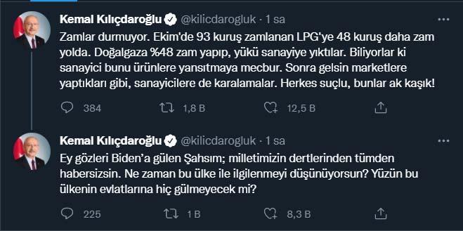 Kılıçdaroğlu: Zamlar durmuyor