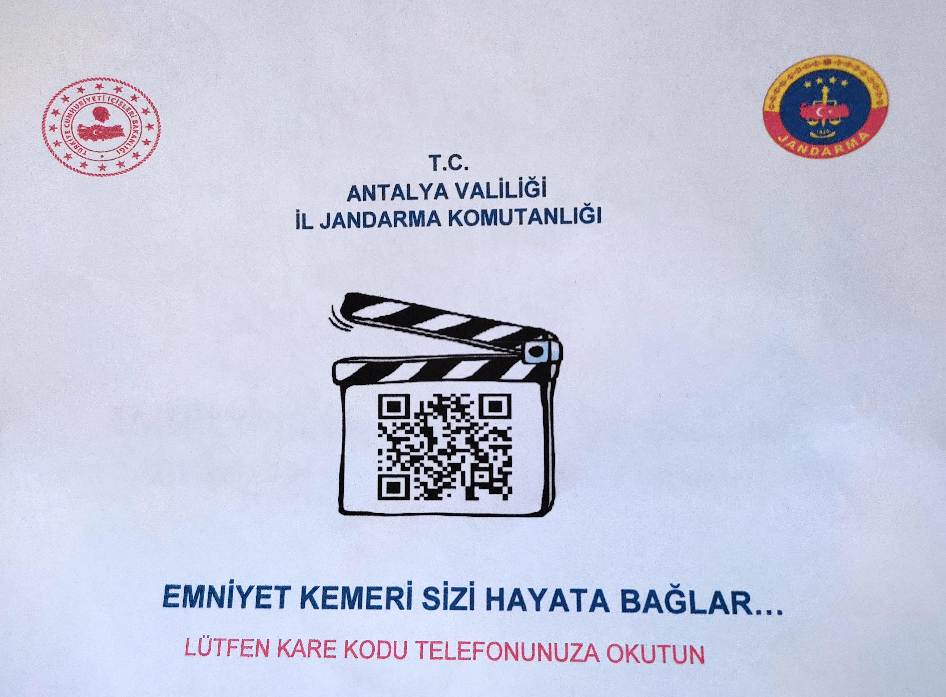 Antalyada jandarmadan karekodlu emniyet kemeri video uygulaması