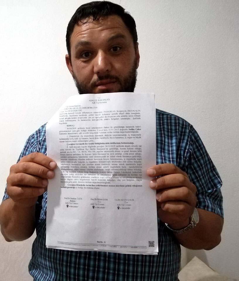 Salihanın nardaki ilaçtan ölümü adli tıp raporuyla kesinleşti