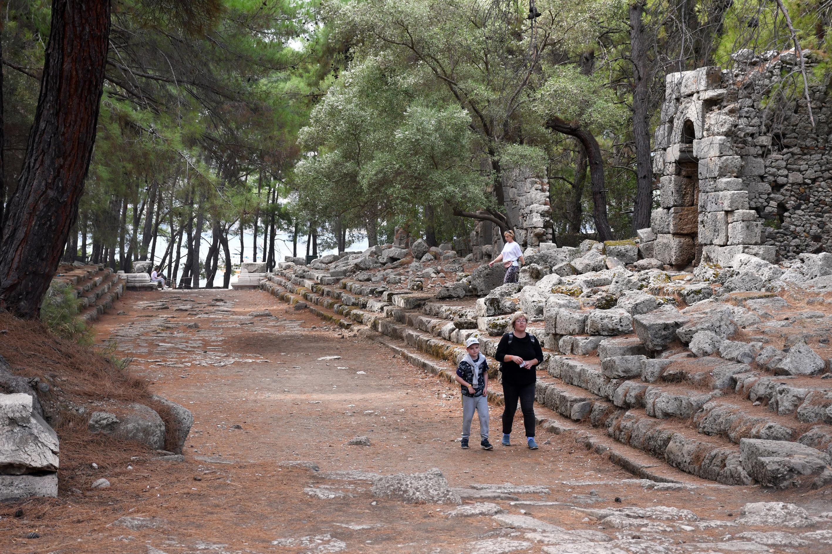 Visitors flock to the Ancient City of Phaselis, as excavations are still ongoing