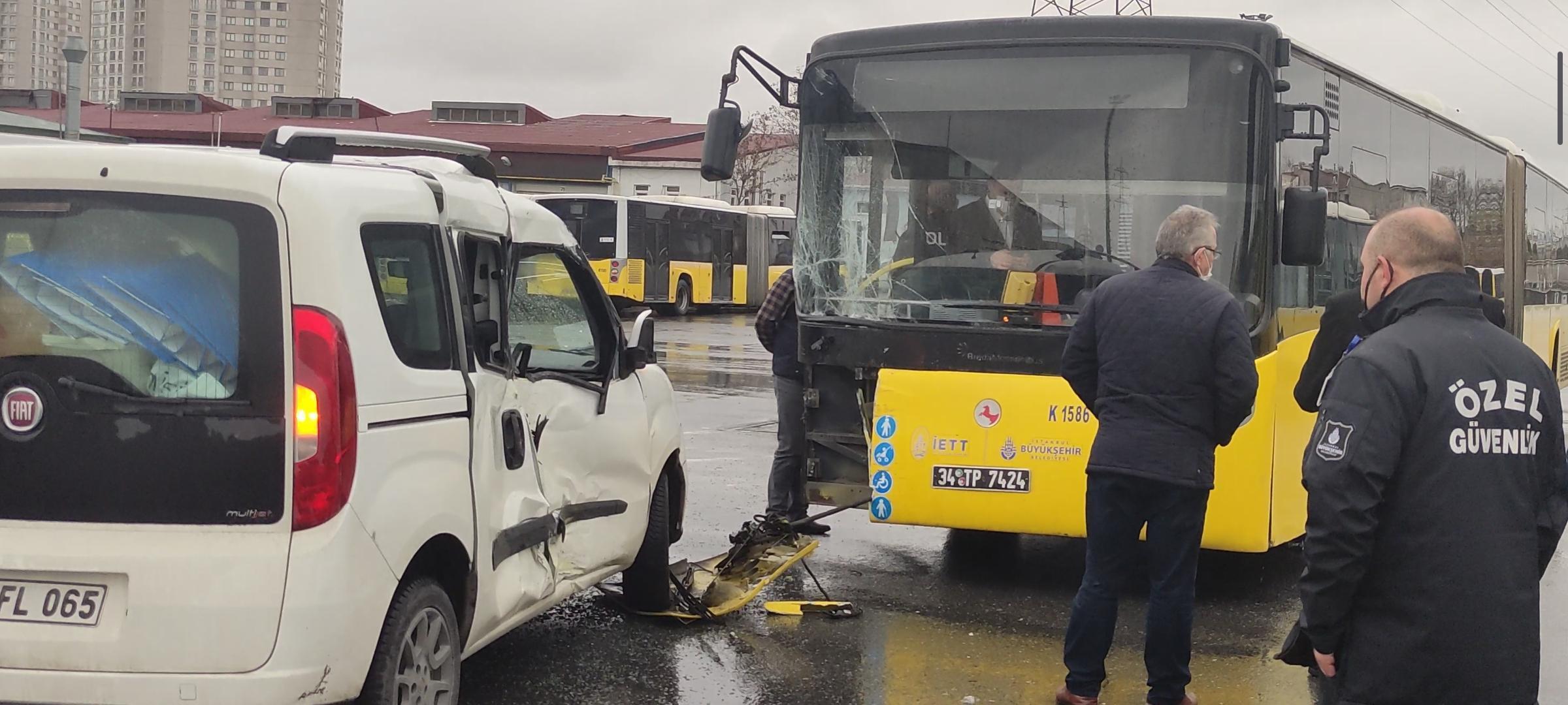 İkitelli İETT Garajında kaza: 2 yaralı