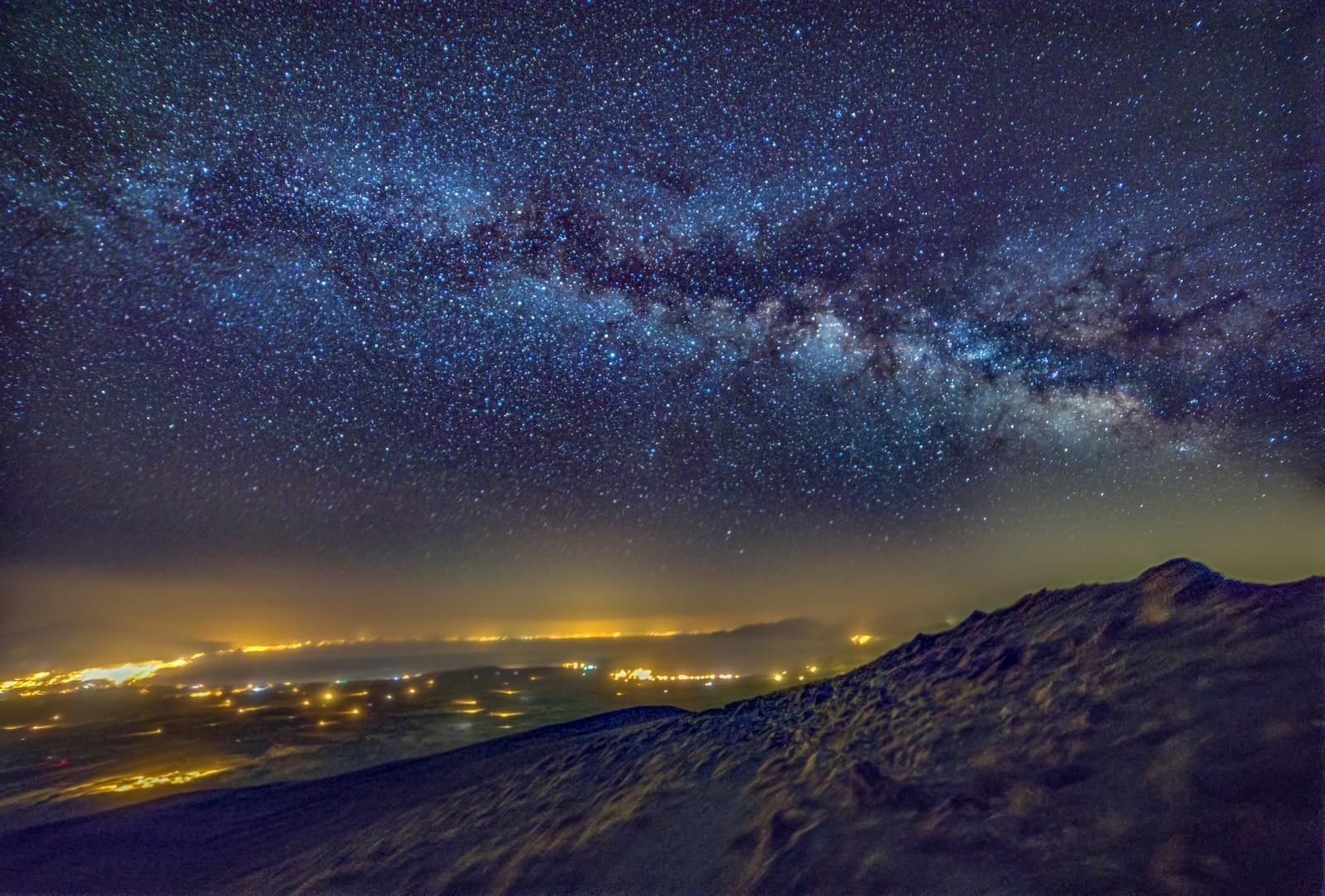 Nemrut Crater Lake under the stars at night
