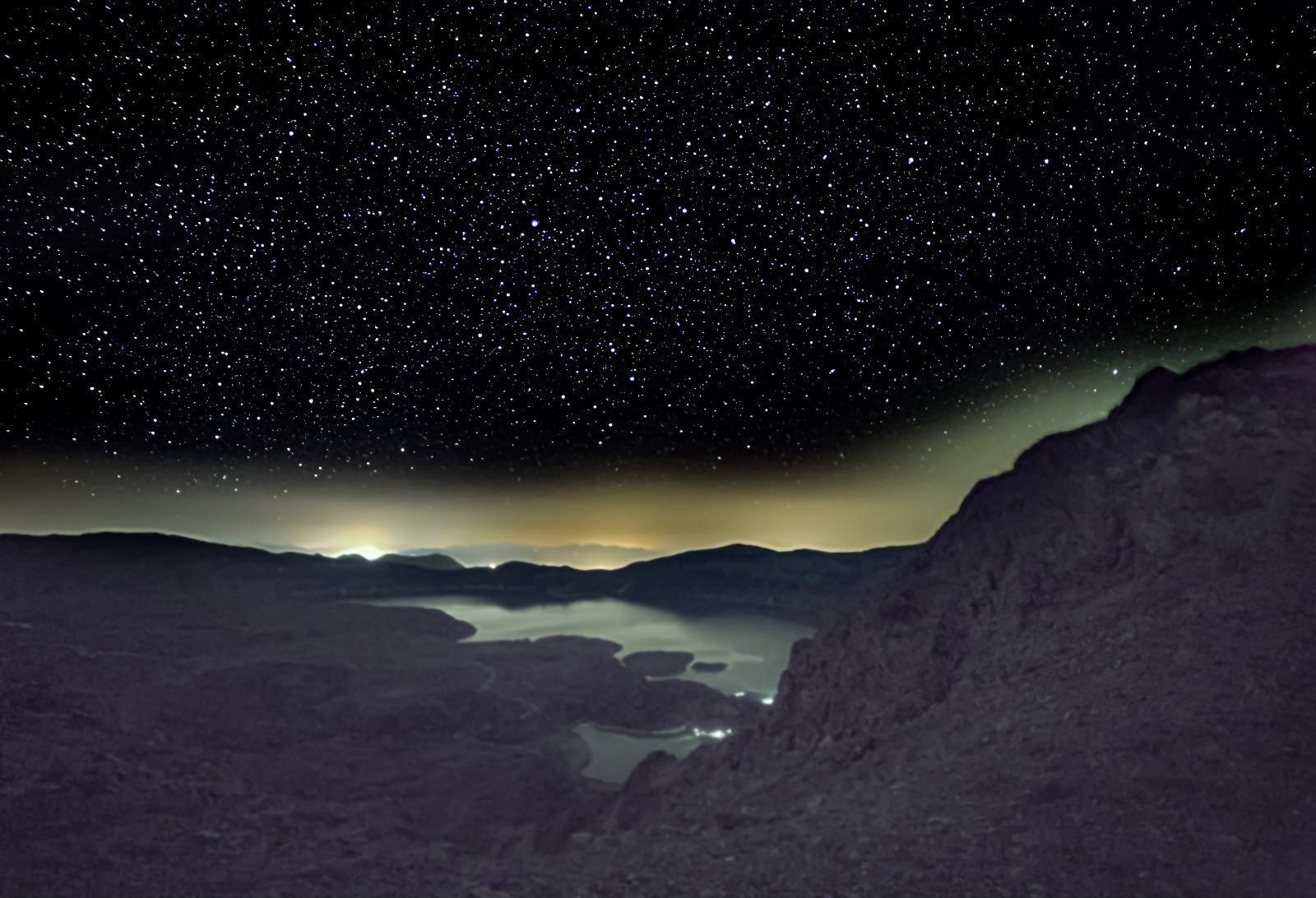 Nemrut Crater Lake under the stars at night