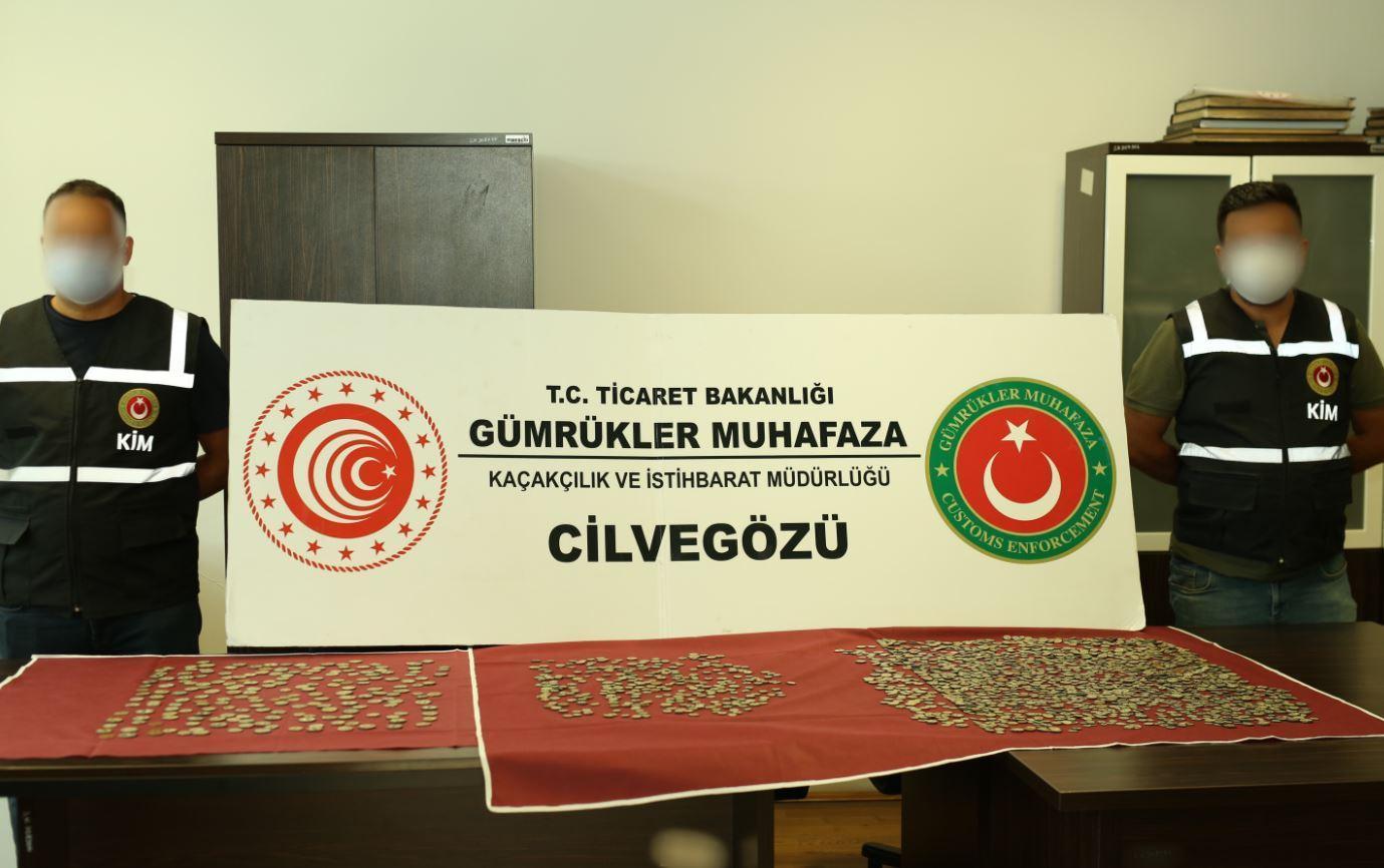 Cilvegözü Gümrük Kapısında, TIRda 2 bin 533 sikke ele geçirildi