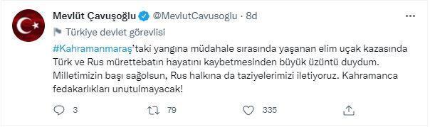 Düşen uçakla ilgili taziye mesajları
