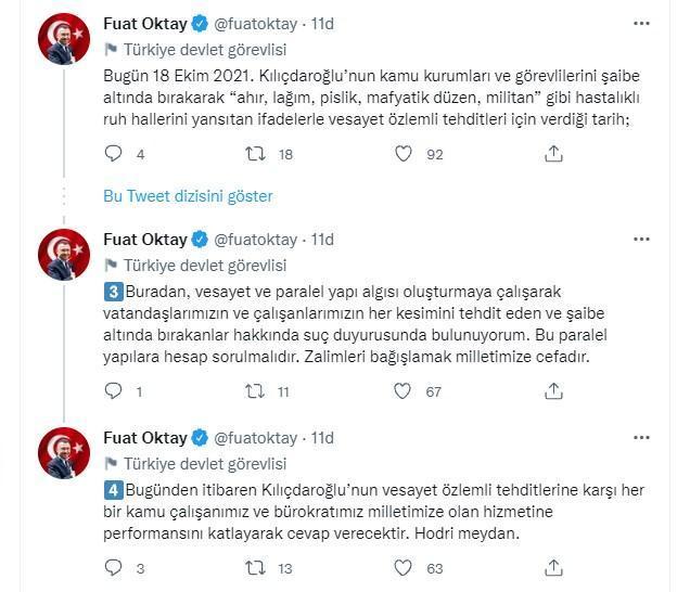 Cumhurbaşkanı Yardımcısı Oktaydan Kılıçdaroğluna tepki