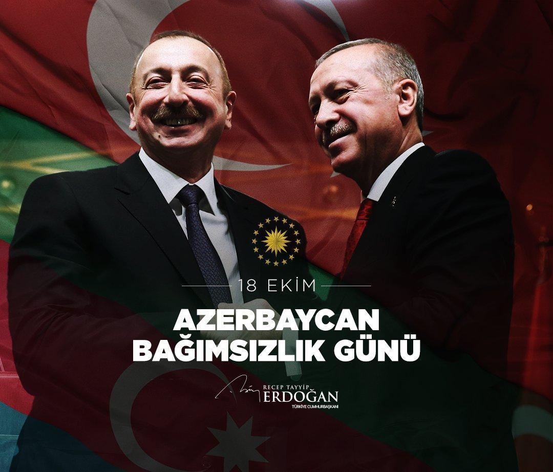 Cumhurbaşkanı Erdoğan, Azerbaycanın Bağımsızlık Gününü kutladı