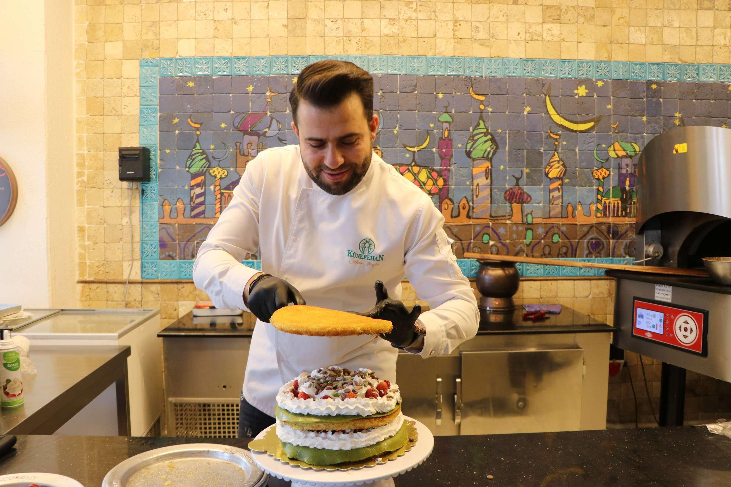 Künefenin pastasını yaptılar