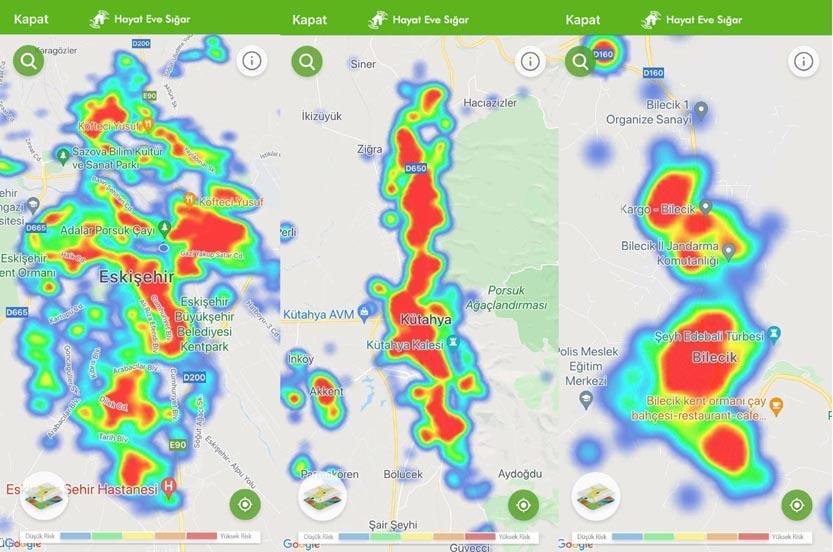 İllerin haftalık vaka sayısı haritası güncellendi