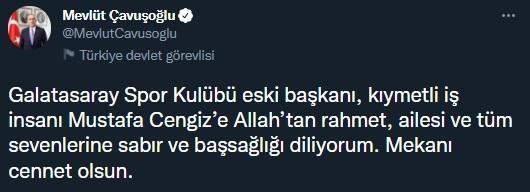 Mustafa Cengiz için başsağlığı mesajları