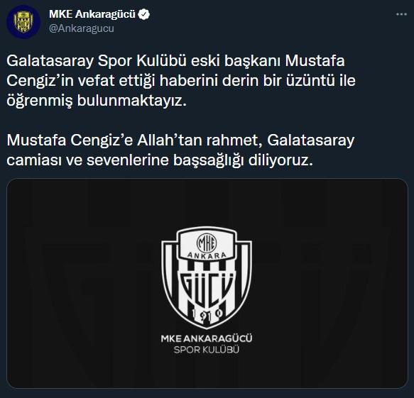 Mustafa Cengiz için başsağlığı mesajları