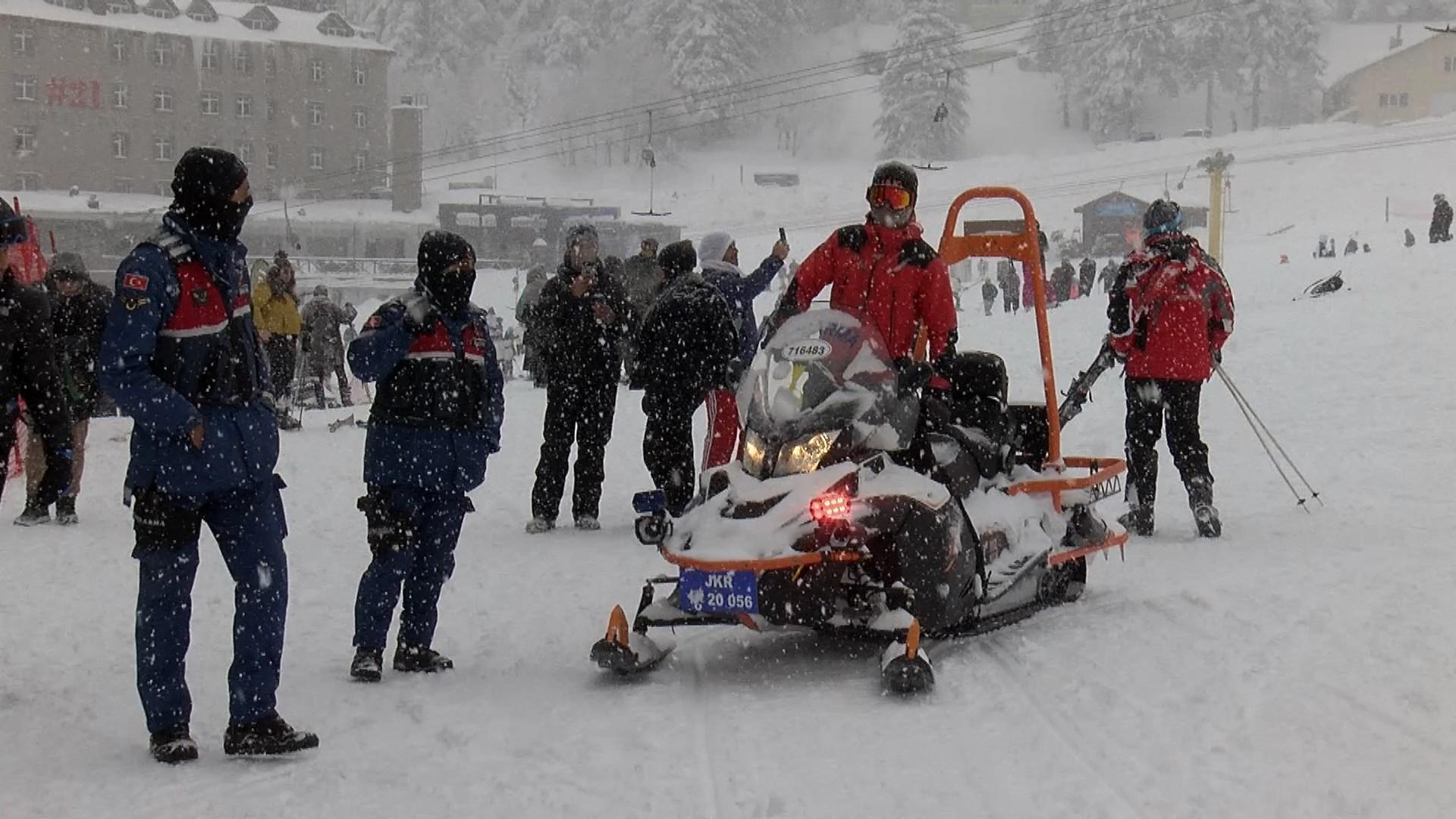 Sömestir tatilinin ilk gününde Uludağda kayak pistleri doldu