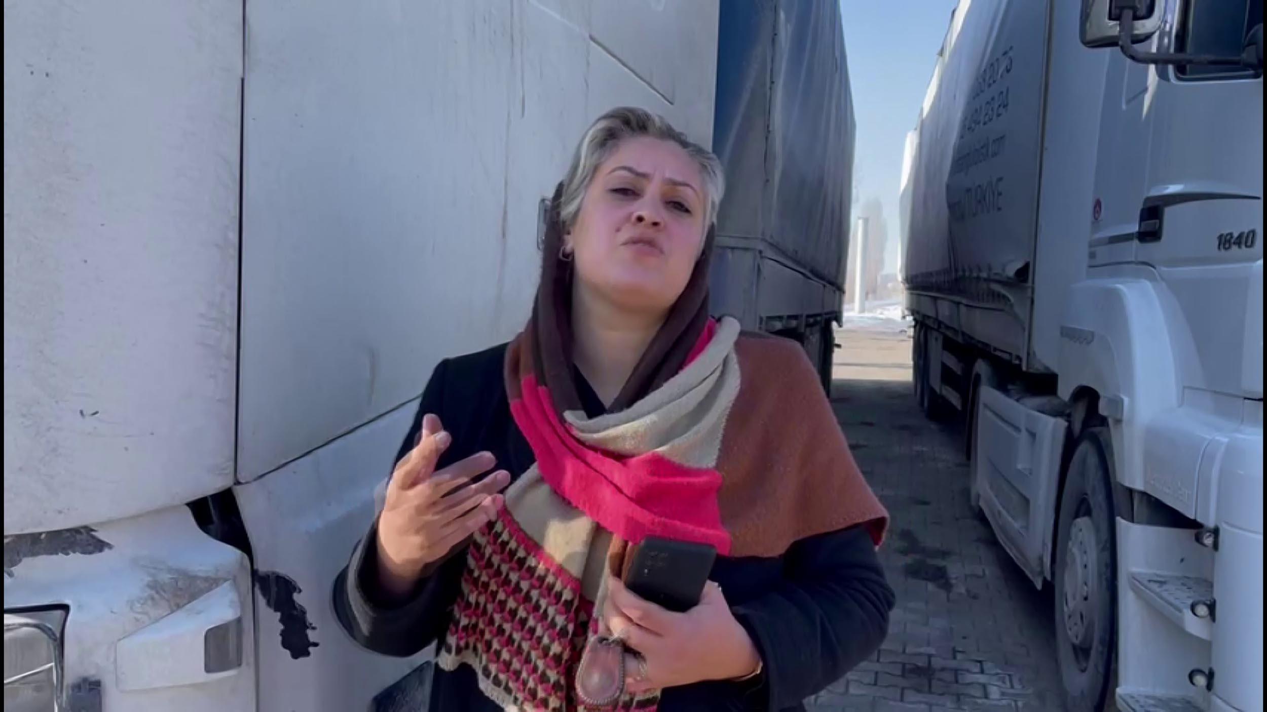 İranlı kadın TIR şoförü, Erzurumda kar molası verdi