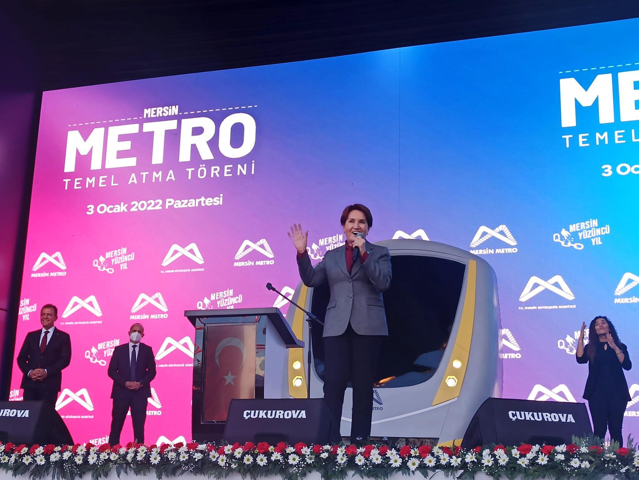 Kılıçdaroğlu ve Akşener, Mersinde metro inşaatı temeli attı