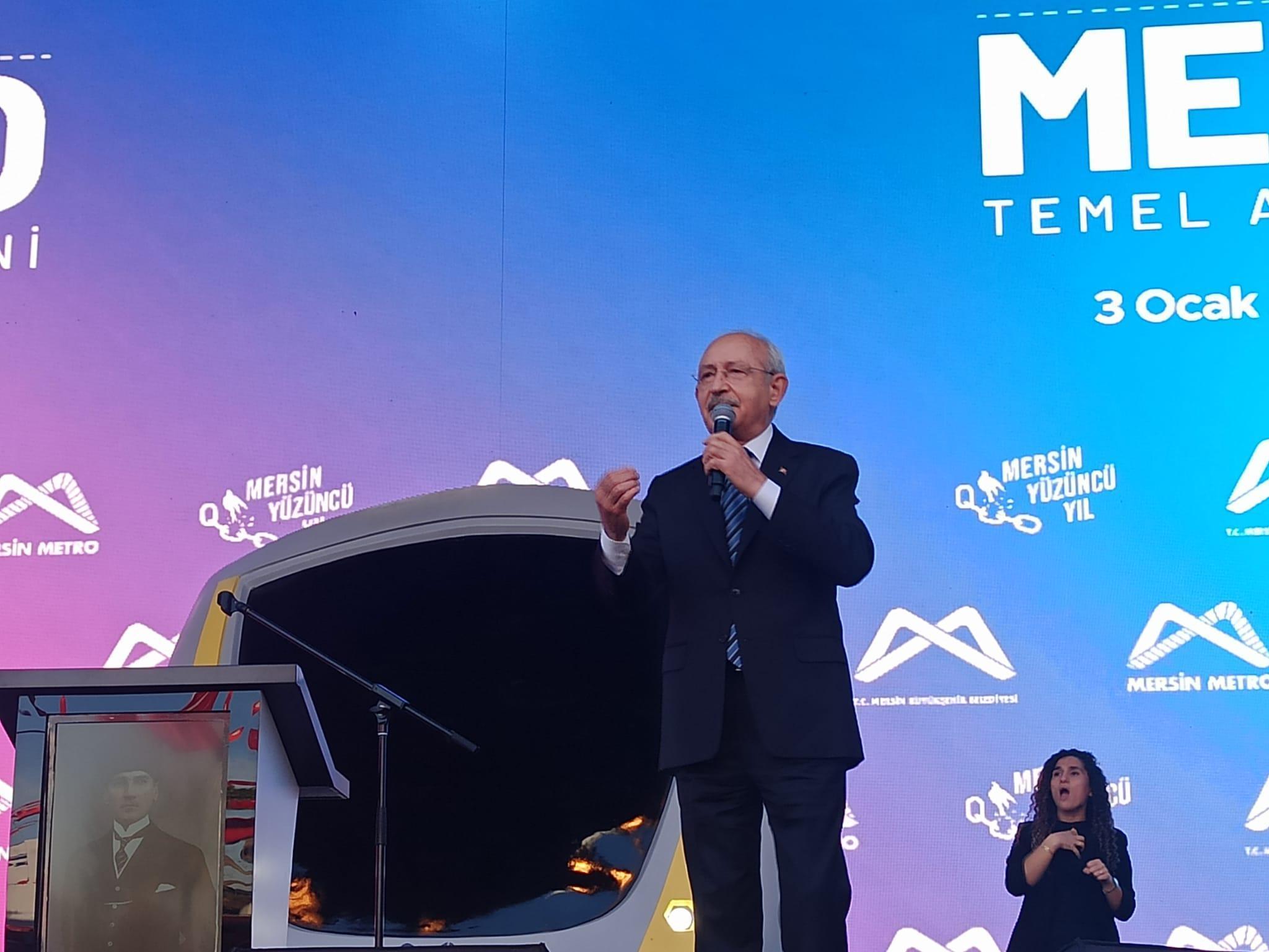 Kılıçdaroğlu ve Akşener, Mersinde metro inşaatı temeli attı