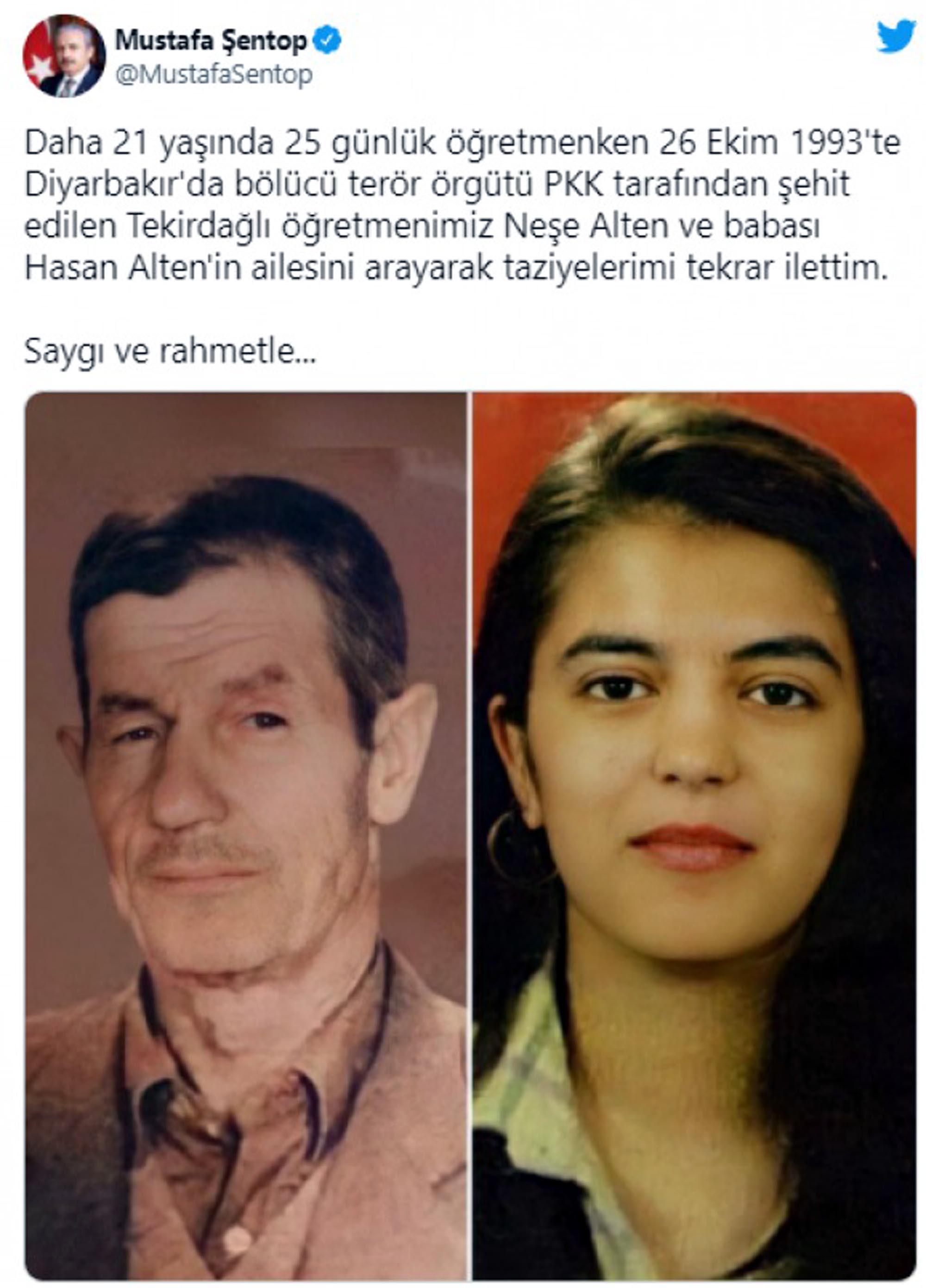 Şehit öğretmen Neşe ile babası mezarı başında anıldı