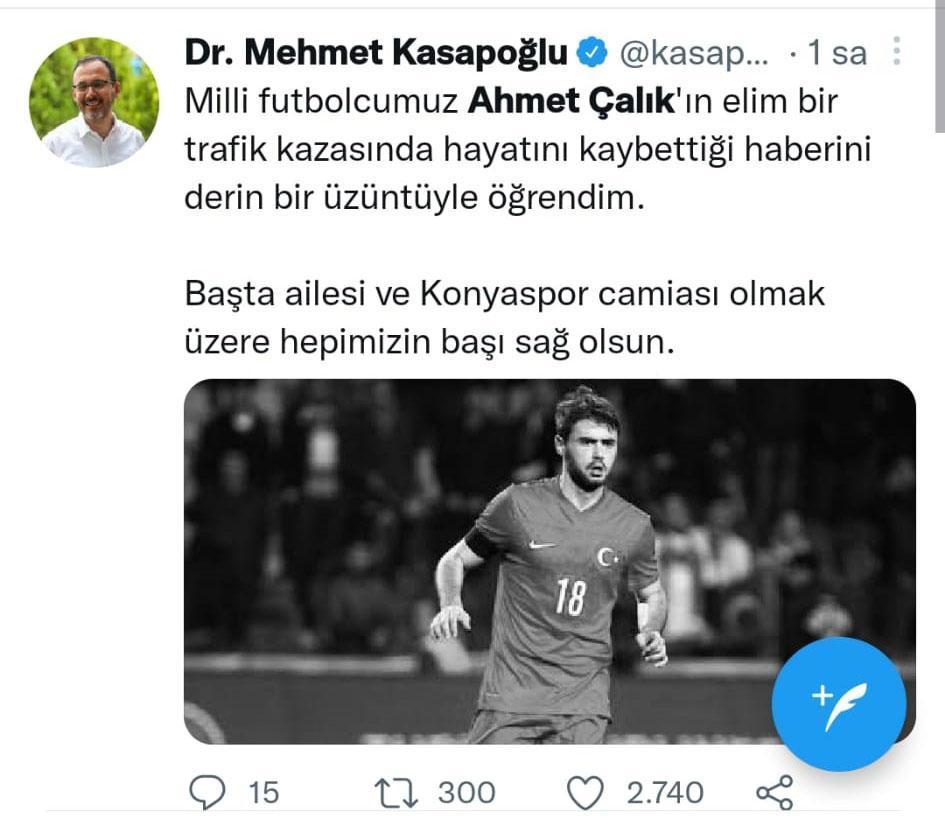 Konyasporlu Ahmet Çalık, trafik kazasında hayatını kaybetti