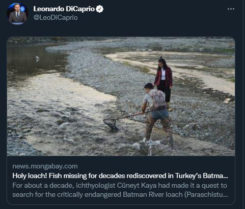Leonardo DiCapriodan Sason Çayında 47 yıl sonra görülen balık paylaşımı