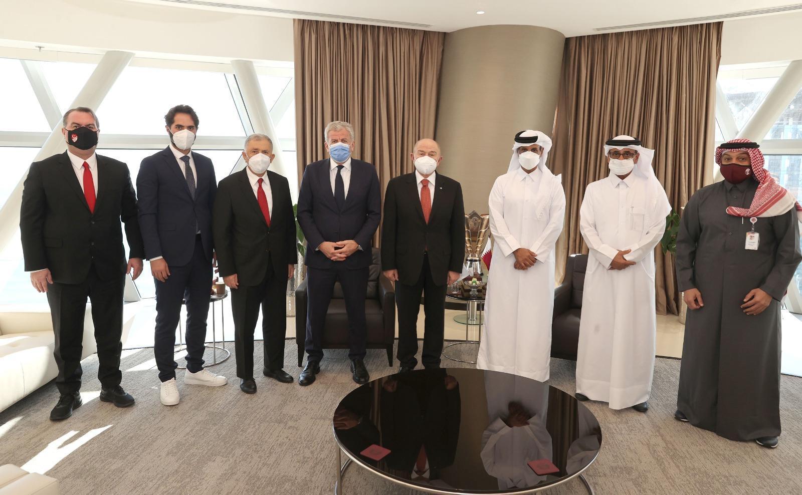 TFF Başkanı Özdemirden Katar Futbol Federasyonu Başkanı Al Thaniye ziyaret