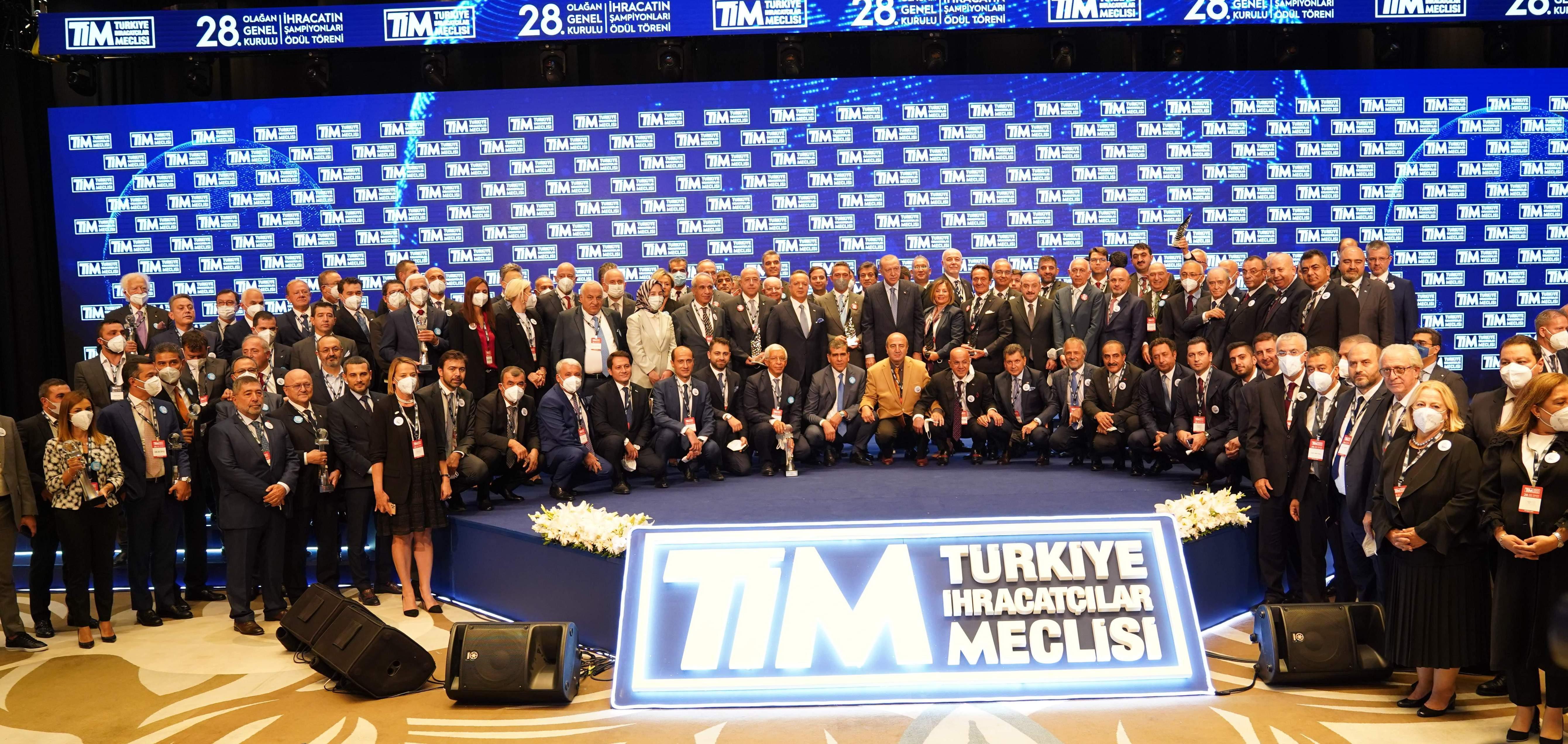 TİM 2020 İhracat Şampiyonları Ödül Töreni Cumhurbaşkanı Erdoğan’ın katılımıyla yapıldı