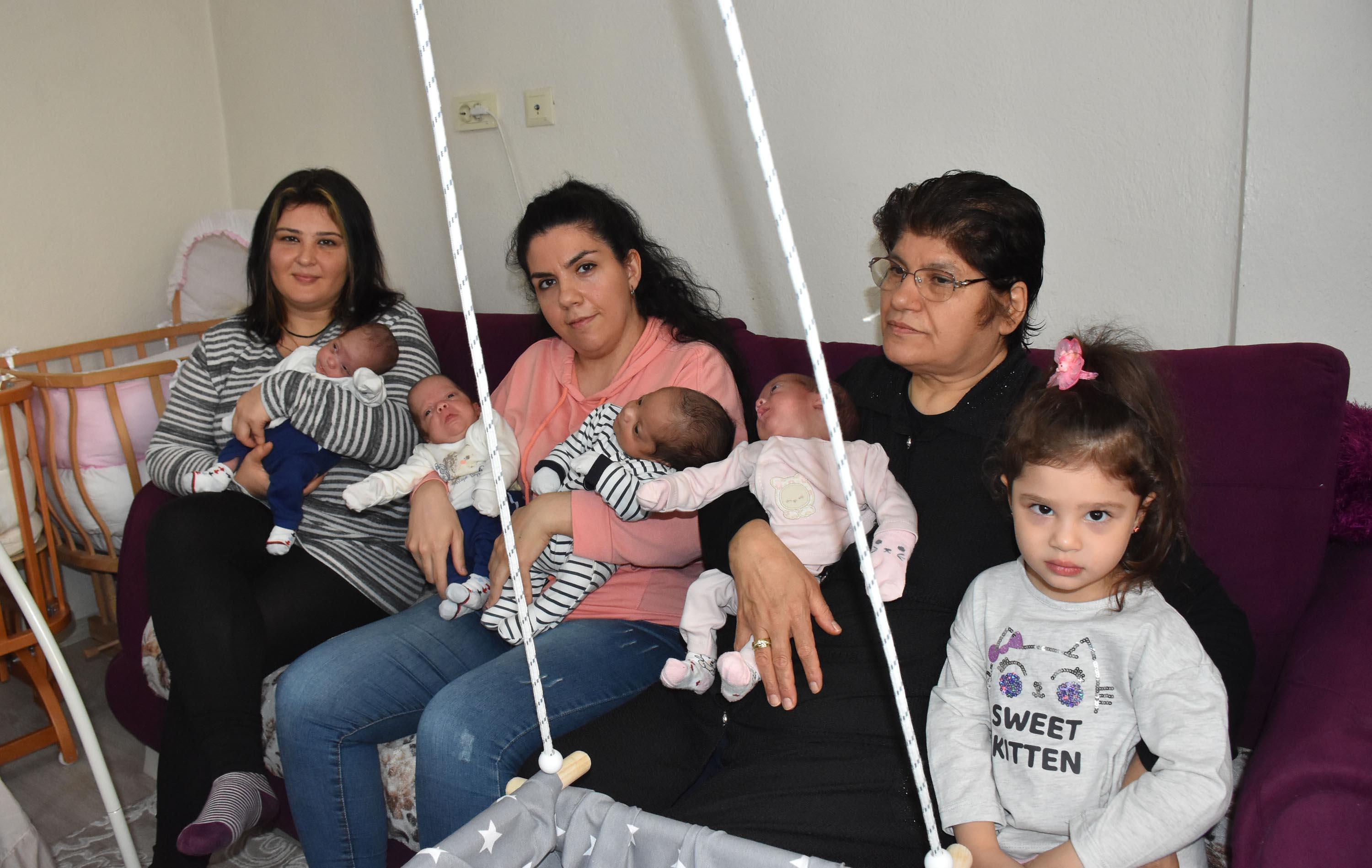 7 yıl çocuk özlemi çeken çift, yeni yılı dördüzleri ile karşıladı